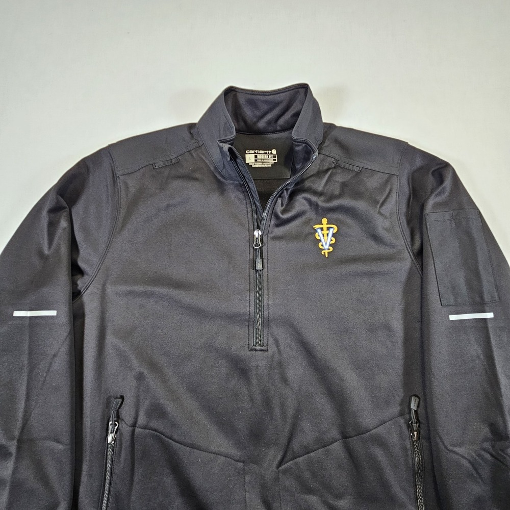 Carhartt Jacket Mens Large Black Veterinarian Logo Rugged Scrub Half Zip‎ - Picture 7 of 14